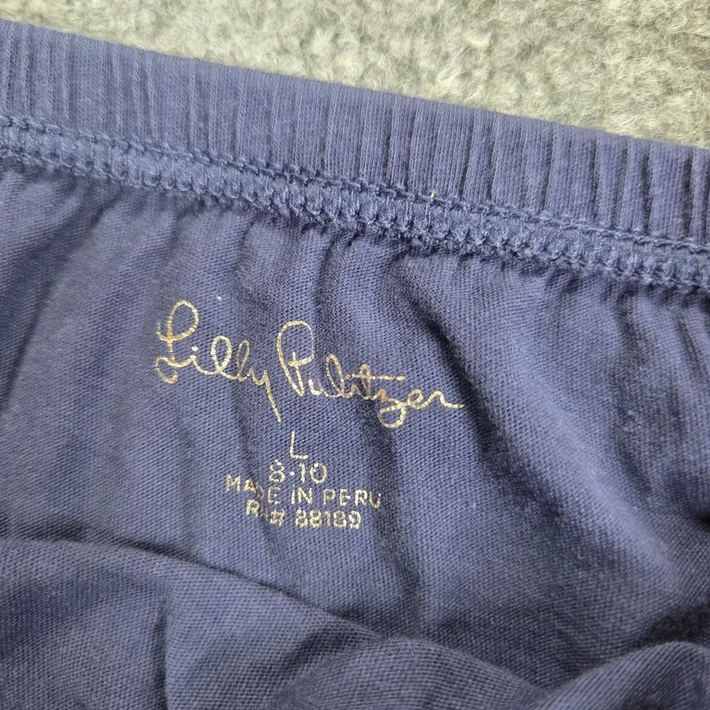 Lilly Pulitzer Girls Kids Minisa Dress Oyster Bay Navy High Tide - Large 8-10